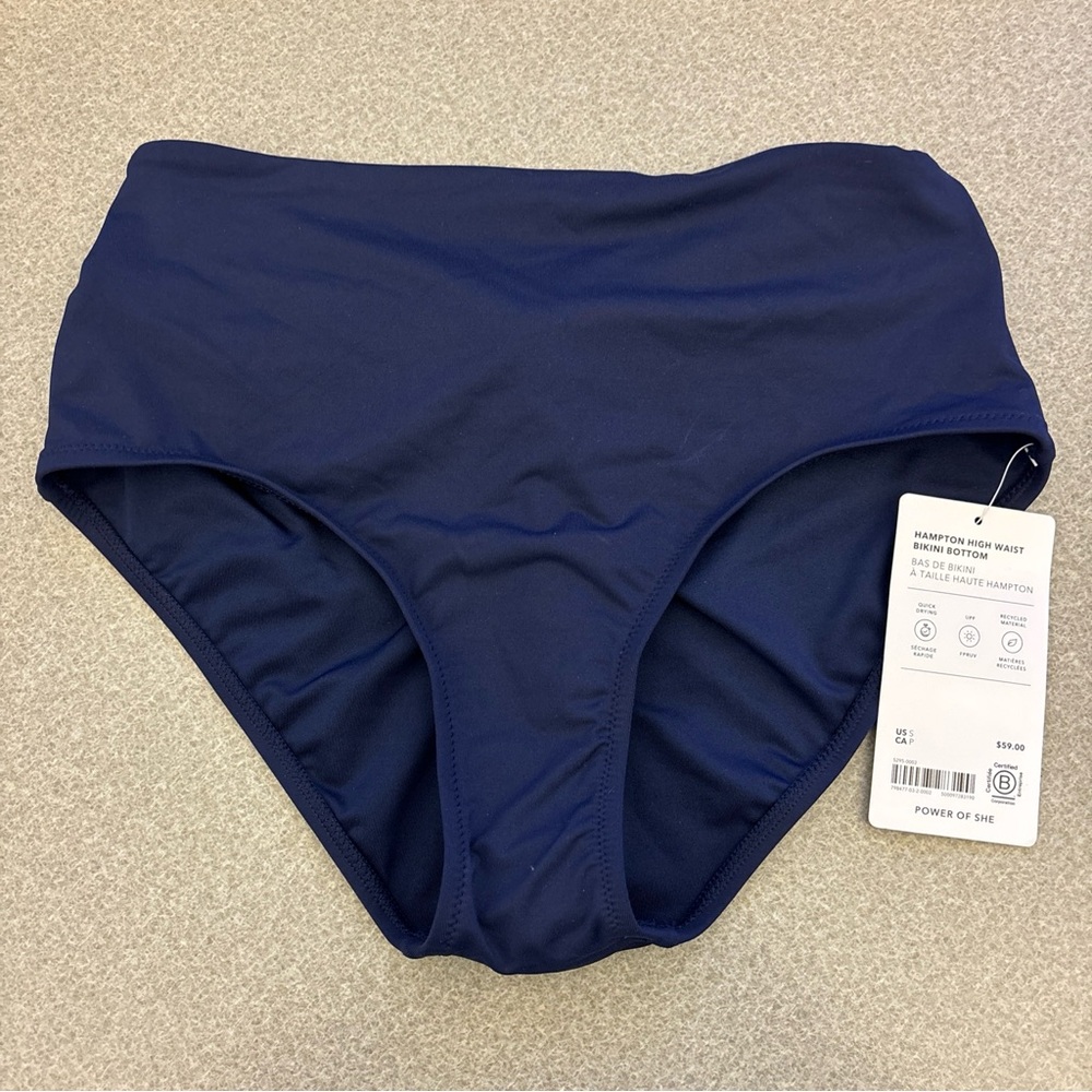 Athleta Hampton Bikini Bottom. Small. Navy Blue. NWT.
